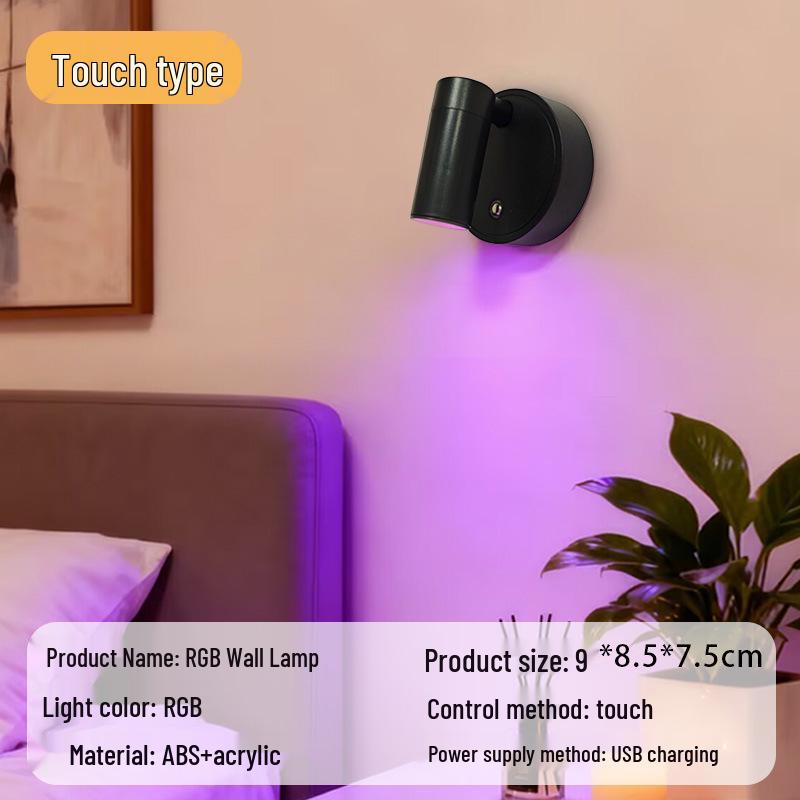 Magnetic COB USB Wall Light: Wireless Charger, LED Spot & Downlight for Bedroom & Paintings