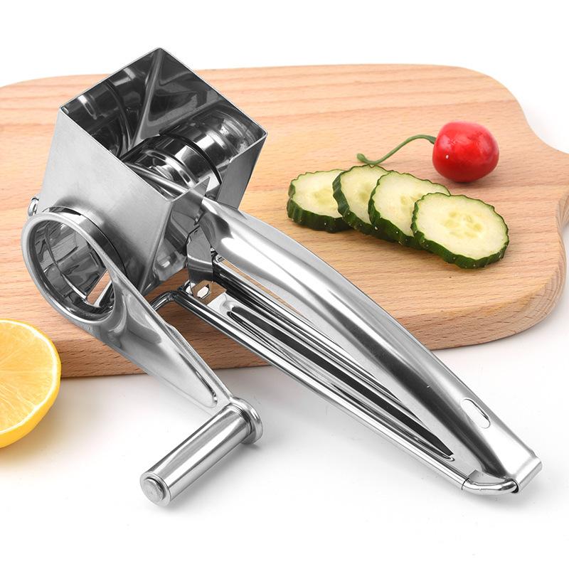 304 Stainless Steel Cheese Grater with 3 cutters Household Kitchen Hand Rotation Creative for cheese nut baking tools