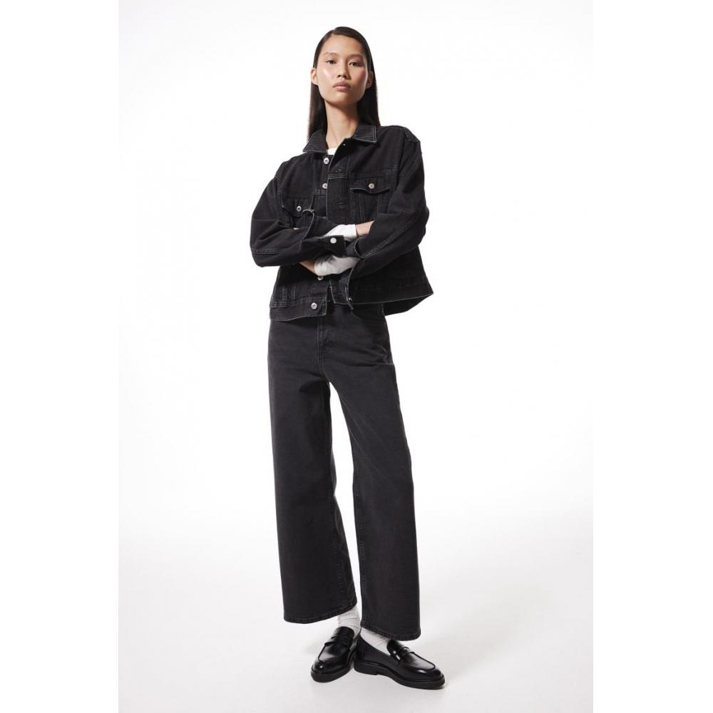 

H M Wide Jeans Dark Grey