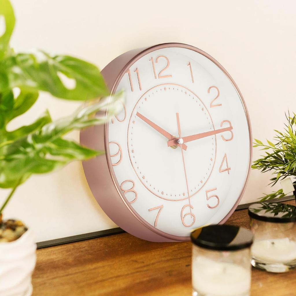 SAFIGLE Wall Clock, Radio-Controlled Quartz Clock, Silent, Continuous Second Hand, Stylish, Nordic Style, Simple, Modern Design, Easy to Read Large