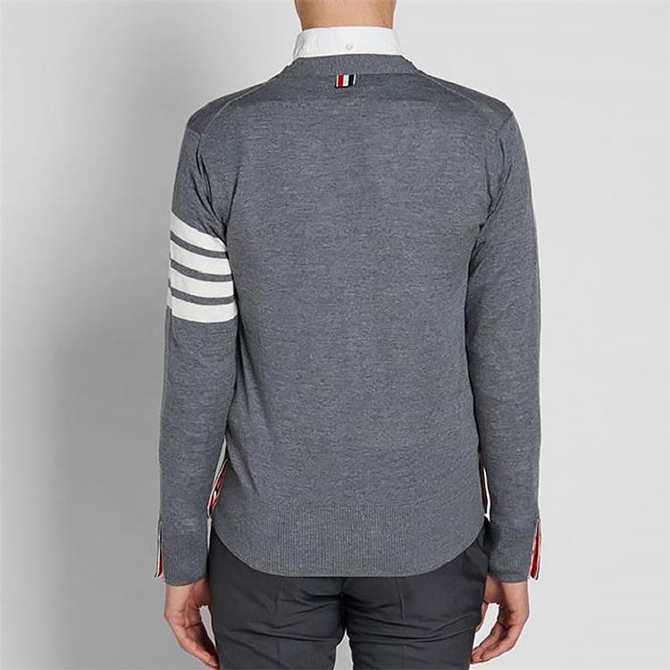 THOM BROWNE 4 Bar Stripe V Neck Cardigan MKC002A-00014-038