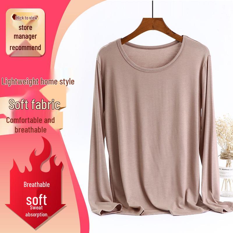 

Женский модальный топ больших размеров с длинным рукавом свободного кроя XL