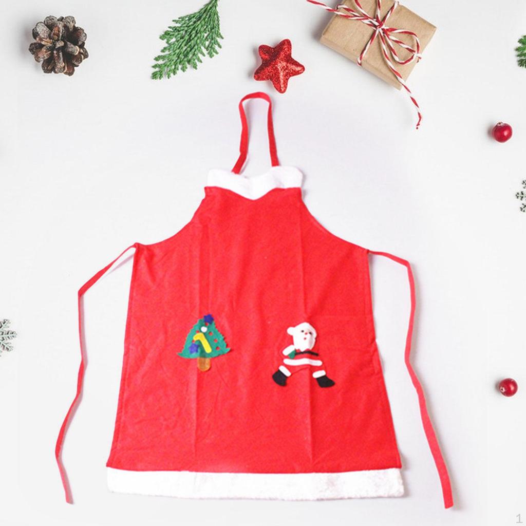Christmas Apron, Kitchen Apron for Adult Cleaning Santa Claus Xmas Supplies Holiday,