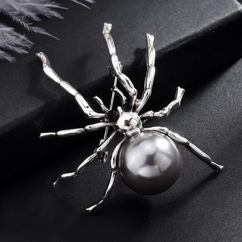 Neue Vintage Spinne Perle Brosche Pins Koreanische Mode Insekt Revers Pins Corsage Abzeichen Schmuck Geschenke Für Frauen Und Männer Zubehör