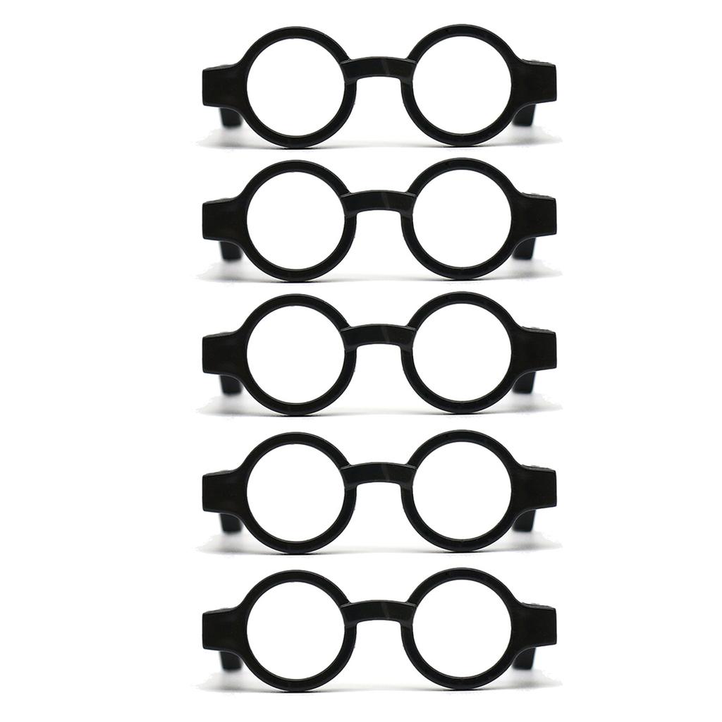 5xDollhouse Props Black Frame Glasses Miniatures Doll House Round Square Frame Glasses Doll No Lenses Glasses Ornament