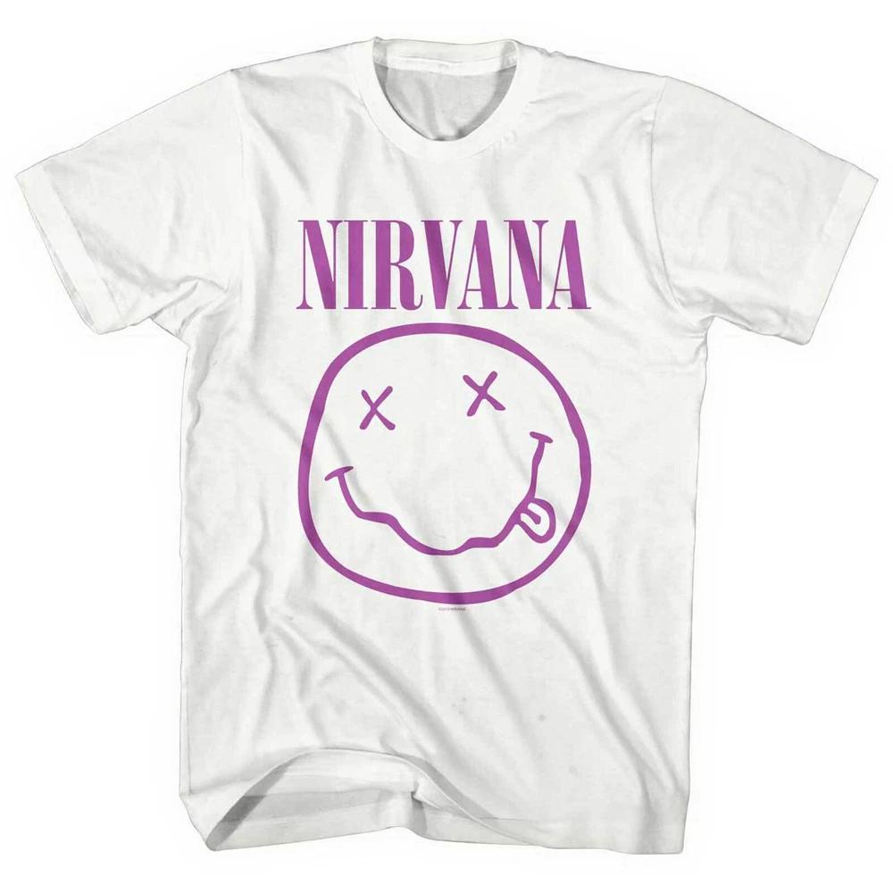 Nirvana Unisex TShirt Purple Happy Face M