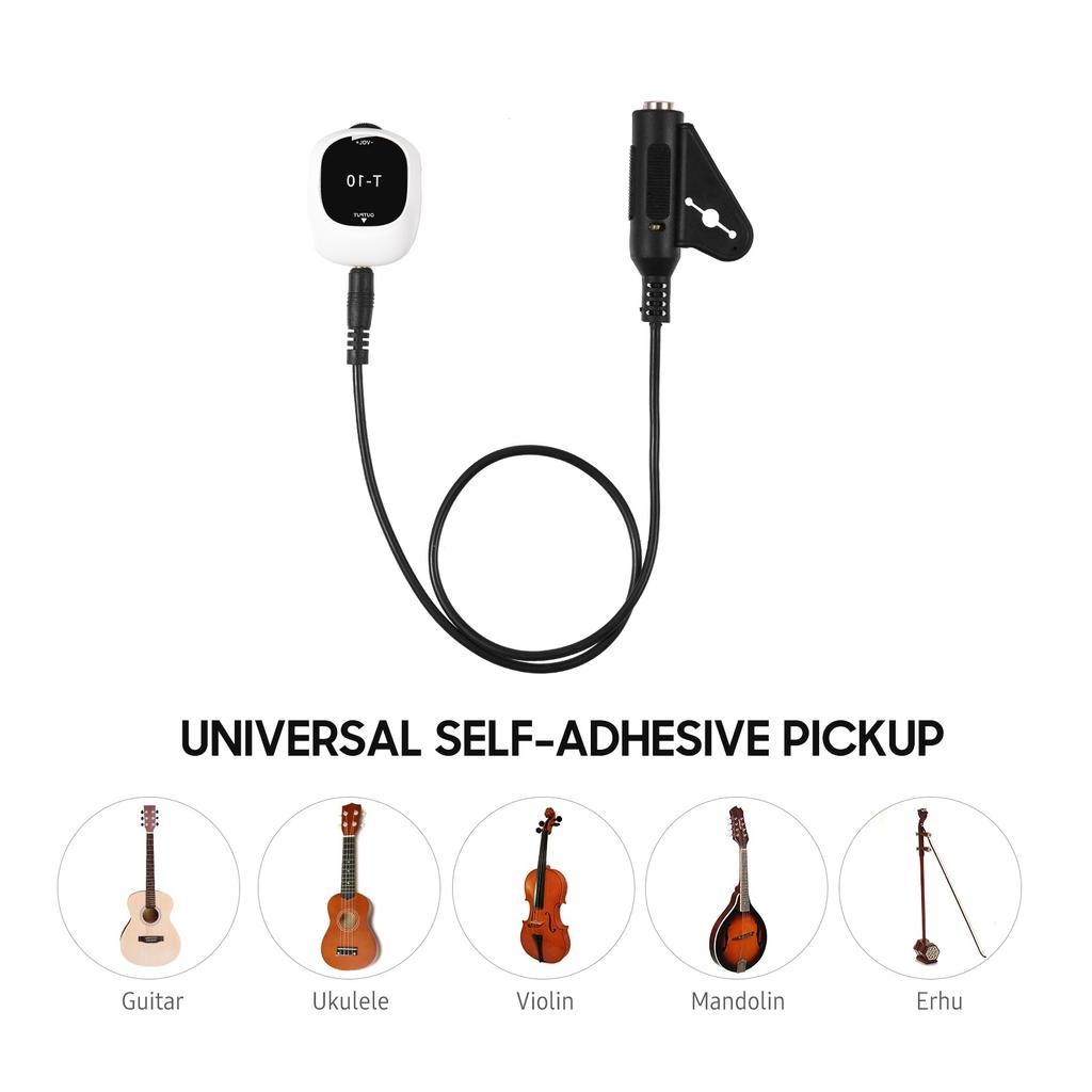Piezo Pickup Universal No Drilling Self Adhesive Pick Up 6.5mm Audio Interface for Speaker, Multifunction Pickup for