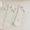2 Pair Kids Holding Hands Socks Funny Hand In Hand Mid Tube Socks Novelty 3D Doll Socks Cute Christmas Gifts Black and White