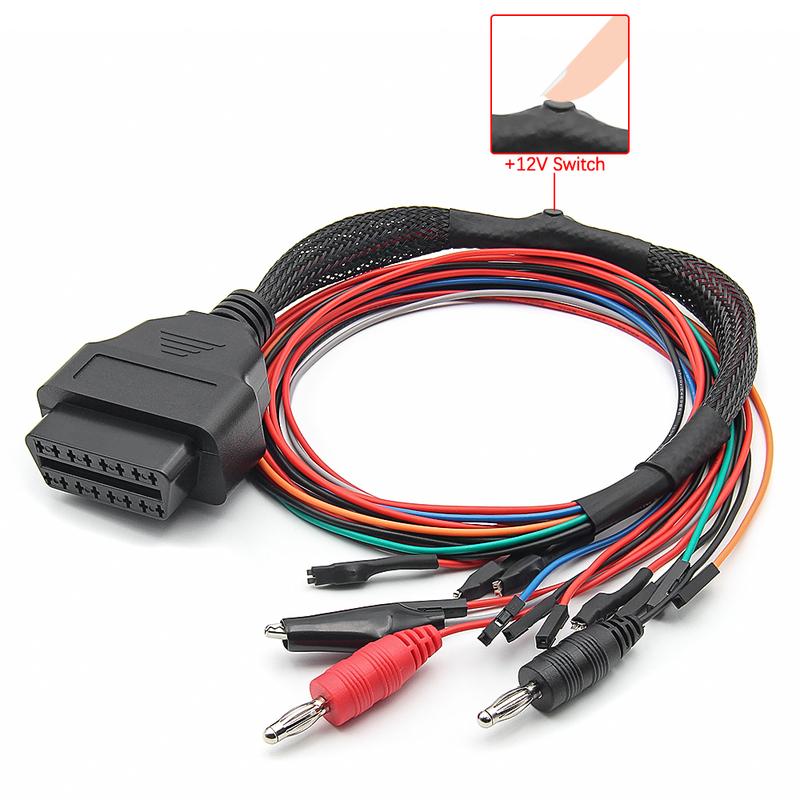 Durable OBD2 Diagnostic Adapter MPPS V18 OBD Breakout Tricore Cable MPPS V21 ECU Bench Pinout Cable 12V Switch