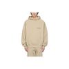 Fear of God Essentials Fleece Pullover Hoodie With Solid Color Logo Unisex Hoodie Beige Linen FOG-FW21-106