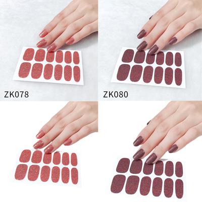 Glitter Full Wraps Nail Stickers Nail Polish Sticker Glitter Self-Adhesive Waterproof Nail Art Decals Manicure Nail Tips