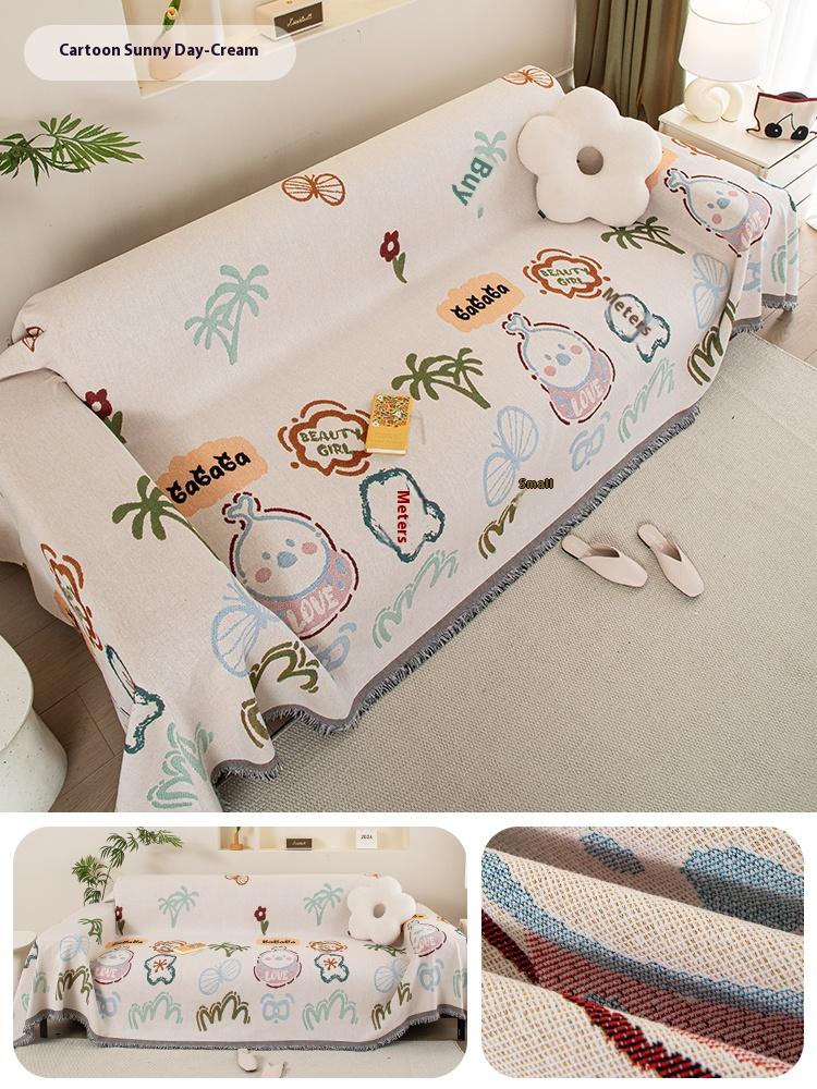 

Modern Simple Sofa Cover Four Seasons General Purpose Sofa Cushion Cat Scratch Non Slip Full Package Sandhair Towel 130x180cm