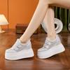 Little white shoes women's 2025 summer new versatile breathable hollow mesh casual shoes thick-soled muffin inner height-increasing women's shoes