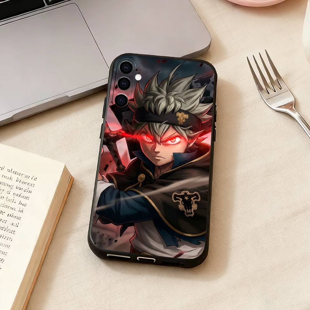 Black C-Clover A-Asta-a Phone Case For Samsung Galaxy A73,A72,A71,A70,A53,A52,A51,Soft Silicone Black Cover