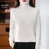 Pullover in pile lavorato a maglia a collo alto a maniche lunghe autunnale per donna