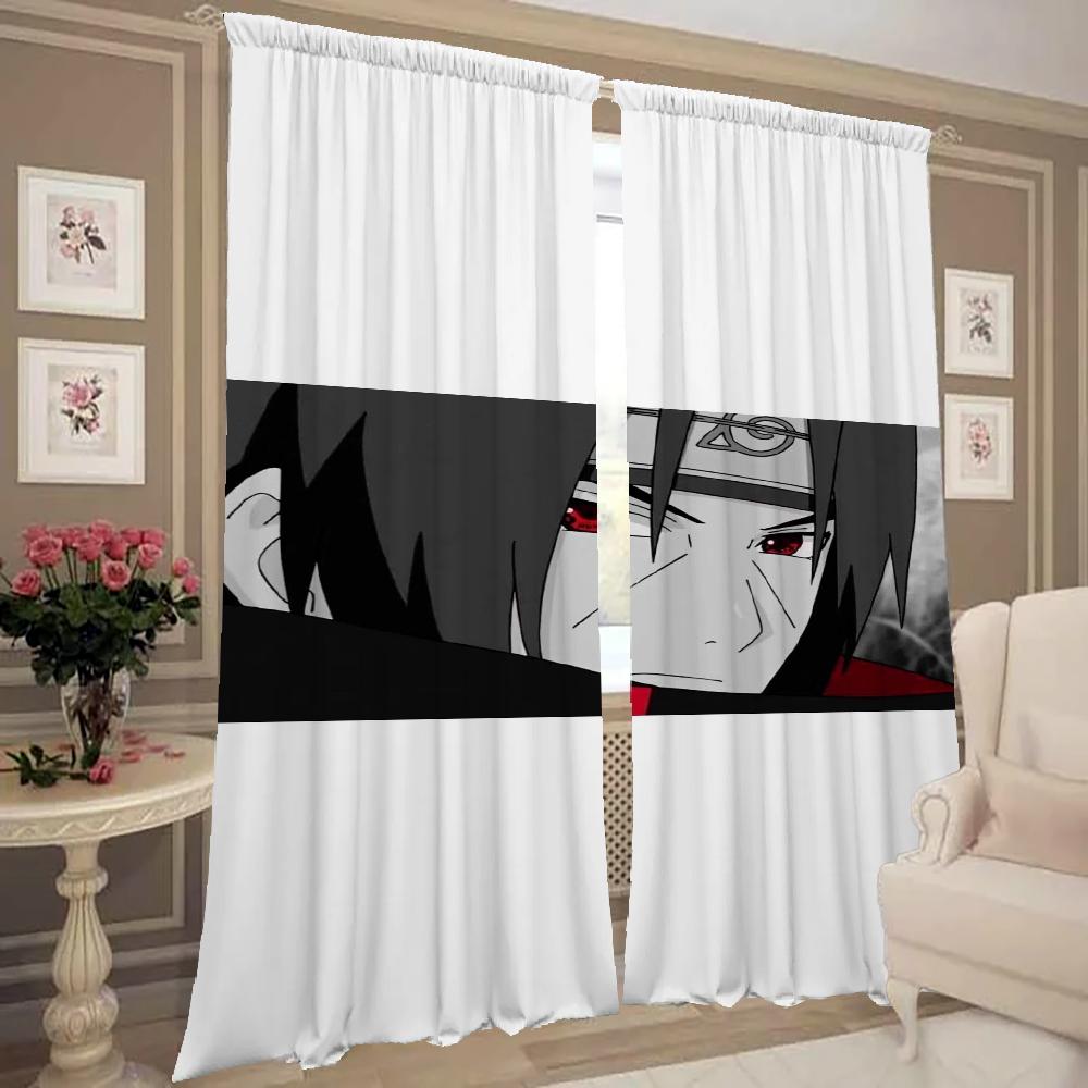 Heminredning Köksgardiner för Vardagsrum 2 Delar Mörkläggningsgardiner Dörrgardin N-naruto-o Avdelare Sovrumsdekoration