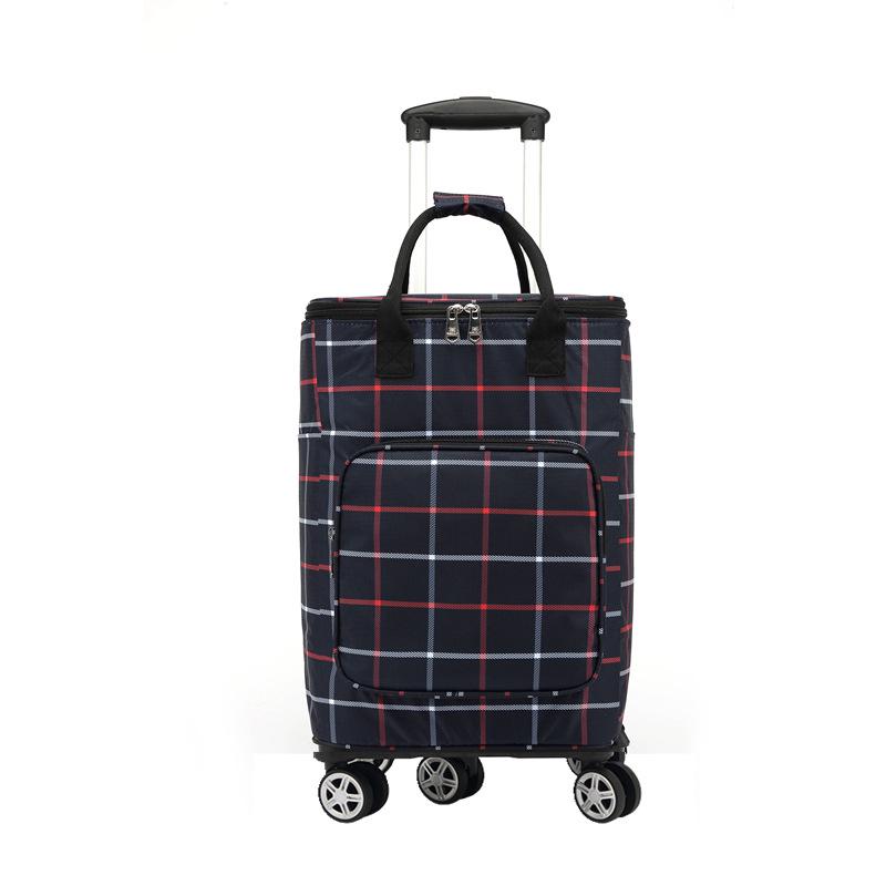 Folding Portable Grocery Shopping Cart with Bag - Household Supermarket Trolley