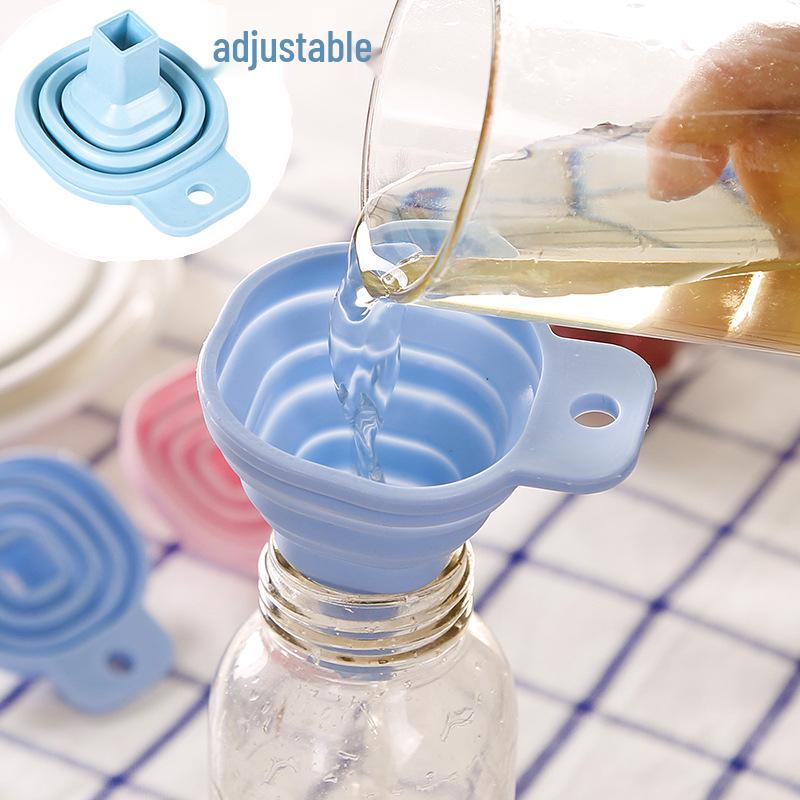 Square Telescopic Folding Oil Funnel - Creative Mini Kitchen Spout for Liquid Dispensing