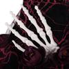 Vintage Witch Hat With Veil Skull Hand Decor Halloween Party Cosplay Costume Accessory