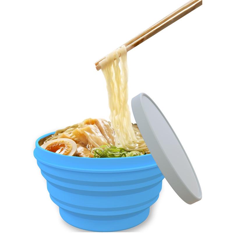 Silicone Collapsible Lunch Box Set: 3-Piece Food-Grade Microwave-Safe Bowls for Kitchen & Outdoor Use