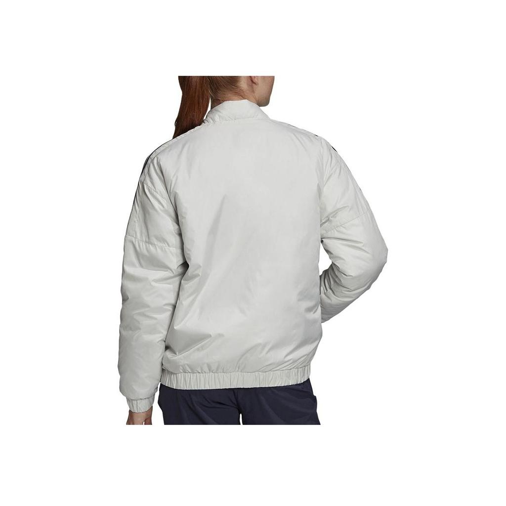 Adidas Sports Windproof Warm Stand-Up Collar Cotton Jacket Women Jackets White GH4582