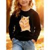 European sizes Kids Long Sleeve TShirt Cute Gesturing Hamster Print Spring Autumn Daily Casual Wear Playful Cute SkinFriendly Soft