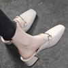 Baotou Half Slippers Women's Outer Wear 2025 Summer New Thick Heel Cool Slippers Muller Shoes Mid Heel Square Head Retro Single Shoes