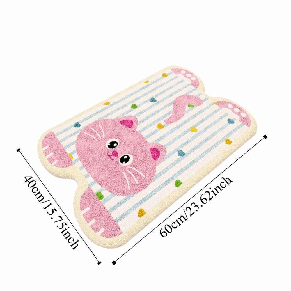 Material Bathroom Floor Mat Cartoon Design Water Absorption Foot Mat Irregular Shaped Non-Slip Toilet Carpet Bathroom Use
