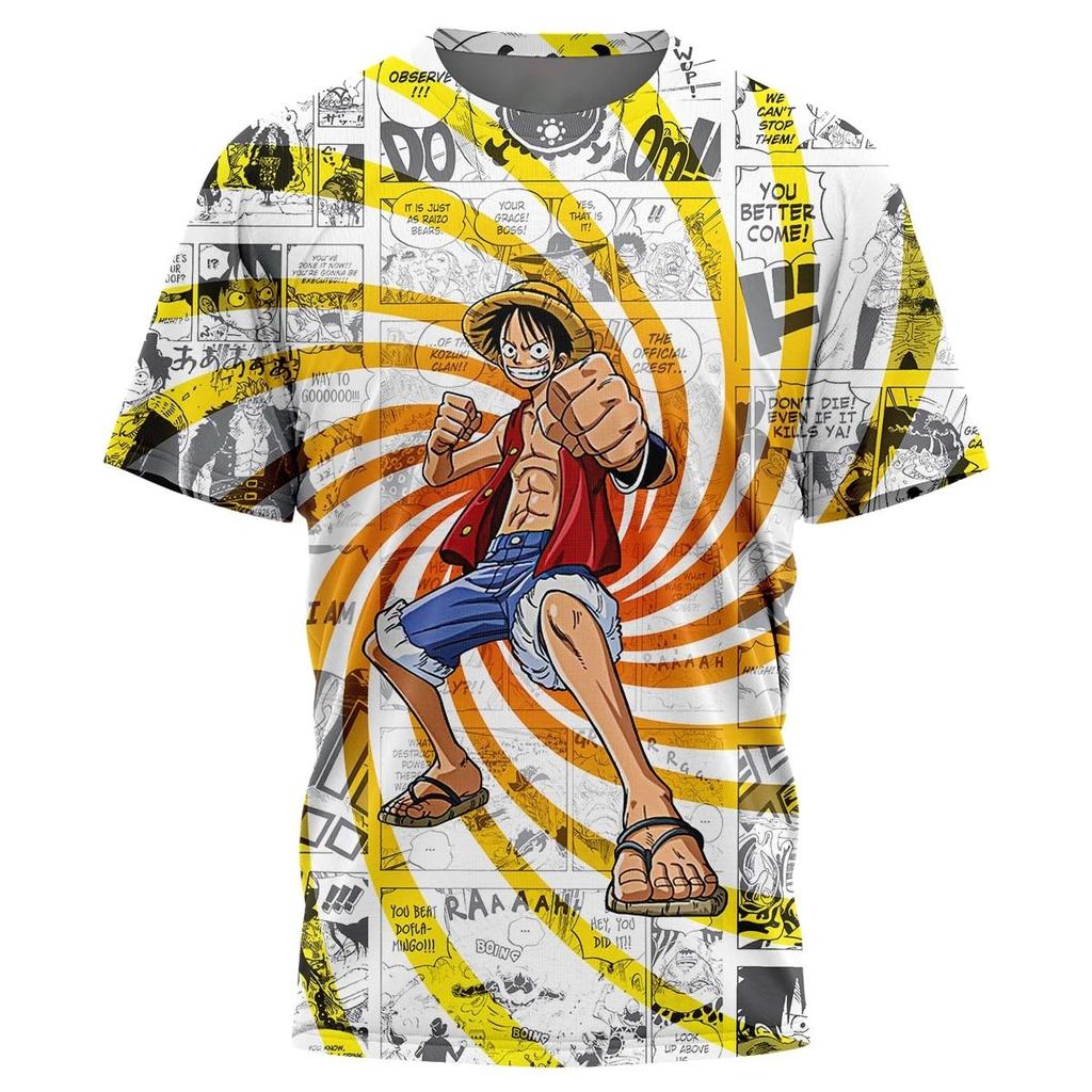 Anime One Piece Monkey D Luffy 3D Print T-Shirt For Men Cartoon Harajuku Tee Oversized Japanese Manga Boys Short Sleeve Tops