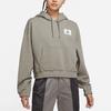 Jordan Essentials Woven Logo Loose Fit Hoodie Women hoodies Gray DD6998-320