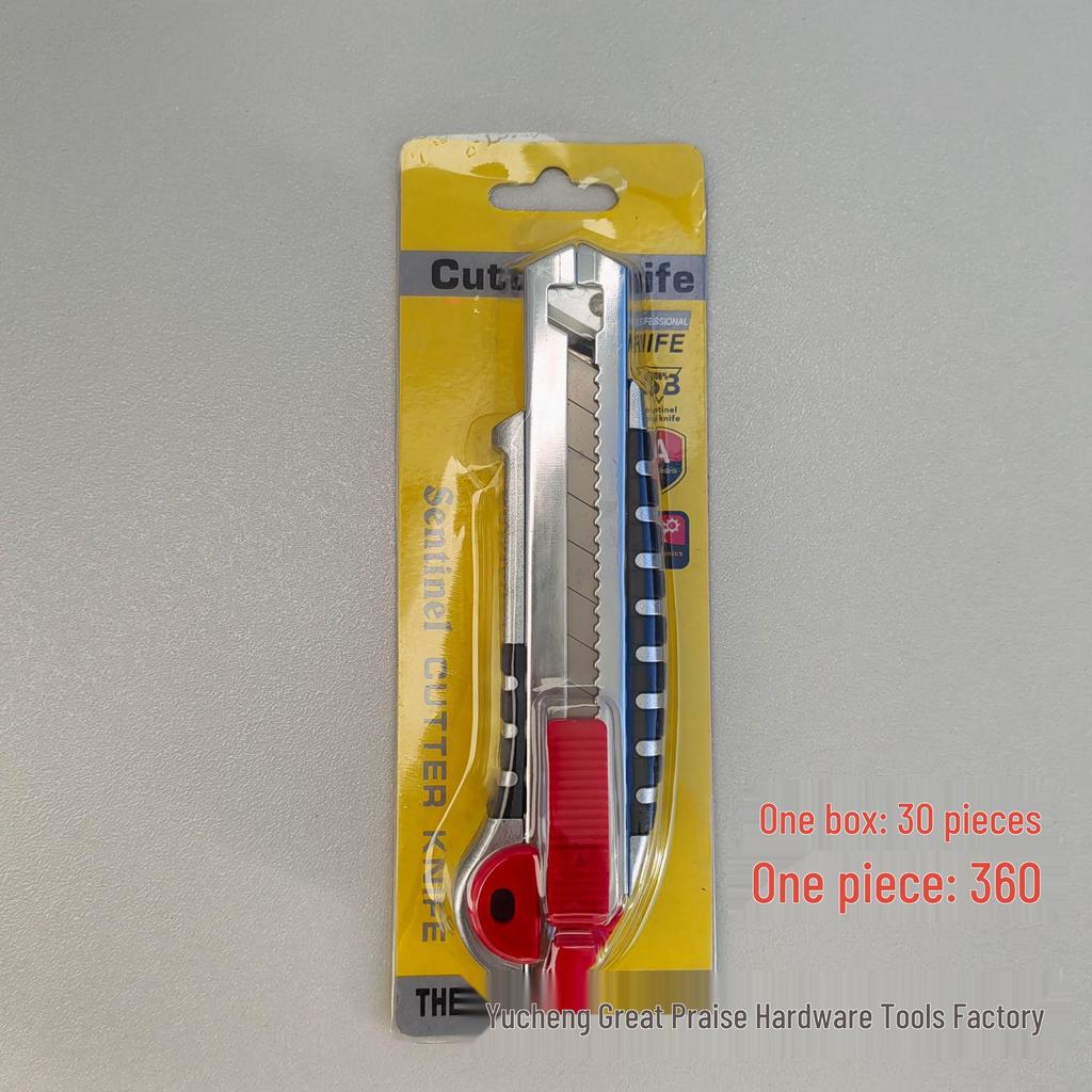 Heavy-Duty 18mm Utility Knife with Rubber Grip - Ideal for Paper, Wallpaper, and Unboxing Tasks