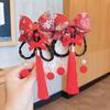 Cloth Chinese Style New Year Festive Bow Hairpin Side Clip Wig Braid Hairpin Hair Accessories