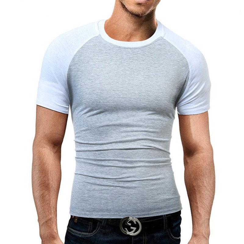 Premium Quality Men's Summer O-neck Short Sleeves Camo Stitching Color T-shirt For Effortless Style