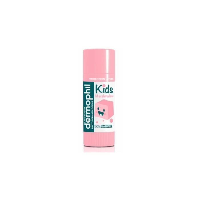 Soin des lèvres - Dermophil Indien - Stick Kids Marshmallow - 4g - 100% Naturel - Lèvres douces et hydratées