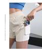 Women's Quick-Dry High-Waist Running Shorts, Anti-Exposure, Two-Piece Design.