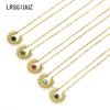 Elegant Retro Gold-Plated Pendant Necklace with Natural Stone for Women