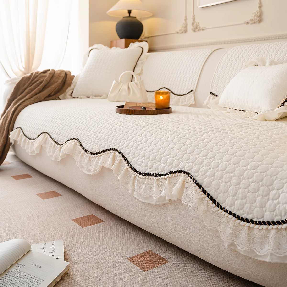 

Nordic ins wind sofa cushion living room sofa refurbished cotton girl heart sofa cover cloth towel simple modern seat cushion 45 * 45Cm Pillow Cover