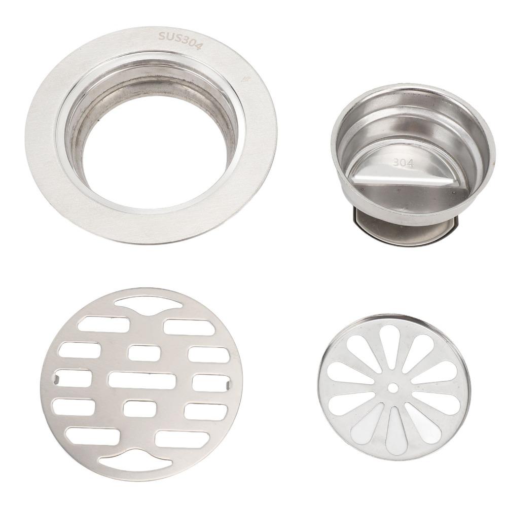 Round Shower Drain Kit 3.94in Diameter Drain Hair Catcher Easy Install Floor Drain Kit Bathroom