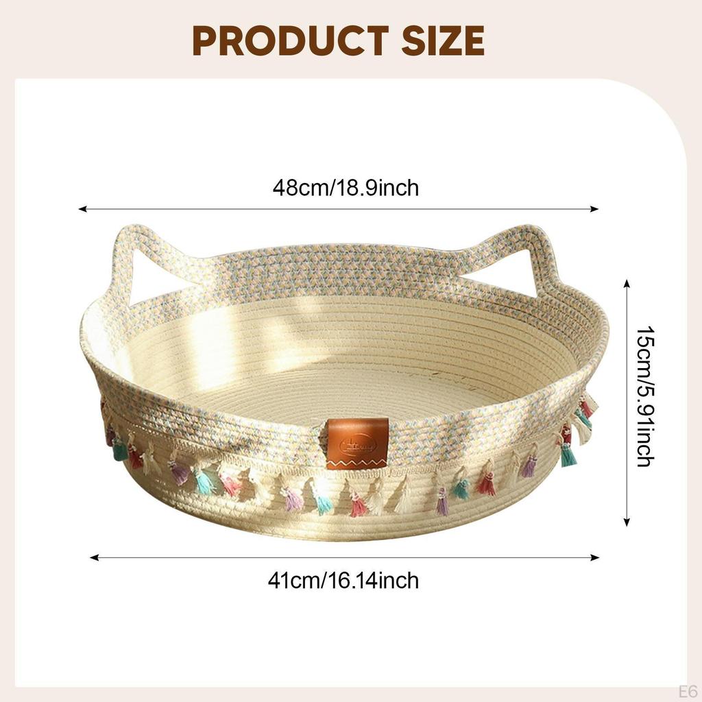 Handgewebter Katzenbettkorb Kratzmatte Spielzubehör Dekoration Mehrzweck Haustierschlaf