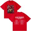 Unisex Women Fashion Hiphop Tshirt Singer Alex Warren 2026 Tour Print Tshirts Summer Cotton Loose Casual Tshirts Streetwear Y2K