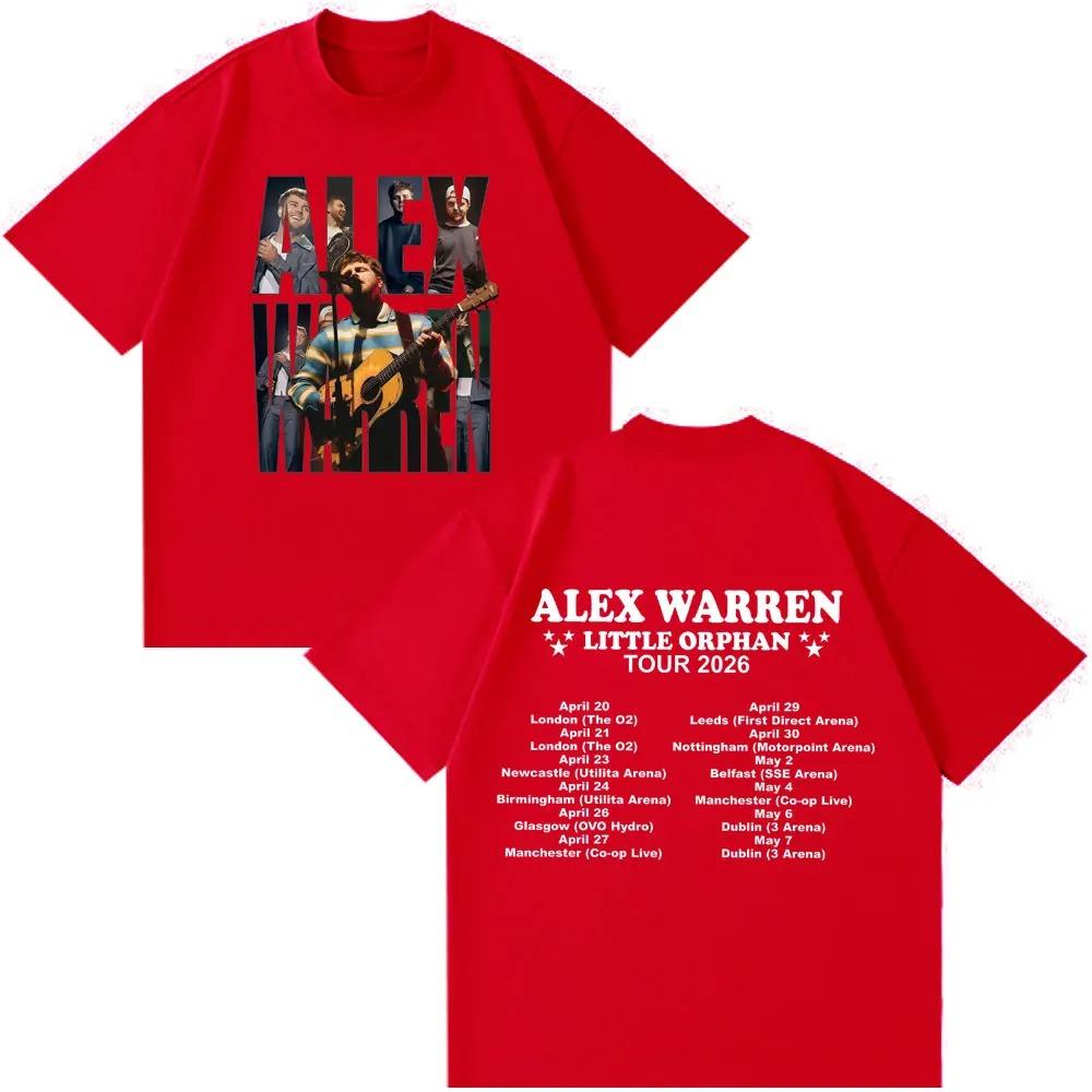 Unisex Women Fashion Hiphop Tshirt Singer Alex Warren 2026 Tour Print Tshirts Summer Cotton Loose Casual Tshirts Streetwear Y2K
