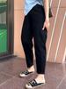 2025 Spring/Autumn Plus Size Harem Jeans for Pear-Shaped Women - Slimming & Hip-Covering Cropped Dad Jeans