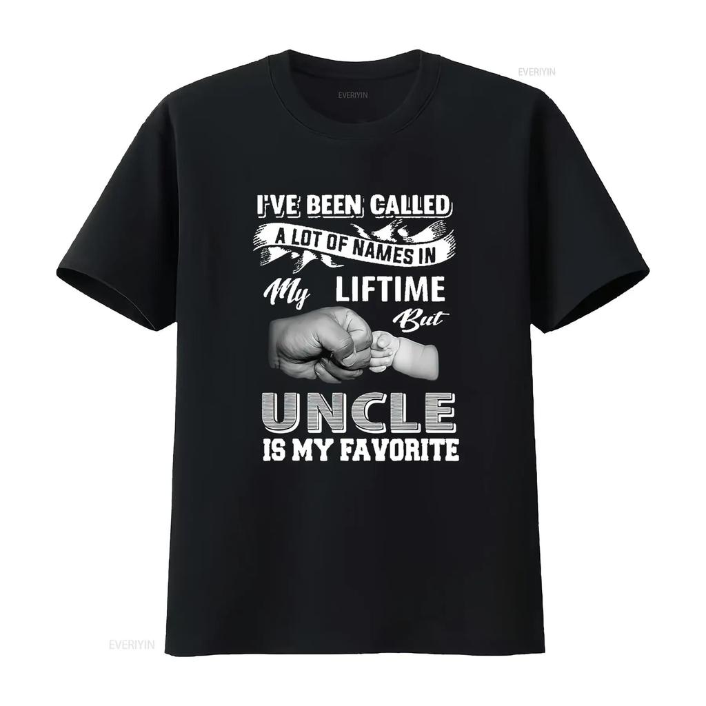 Herren T-Shirt mit Aufdruck "Mein Lieblingsname ist Onkel" Lustiger Verwandter Vatertag Schwarz Vintage Gewaschenes Oberteil Für Den Alltag Weich Vielseitig