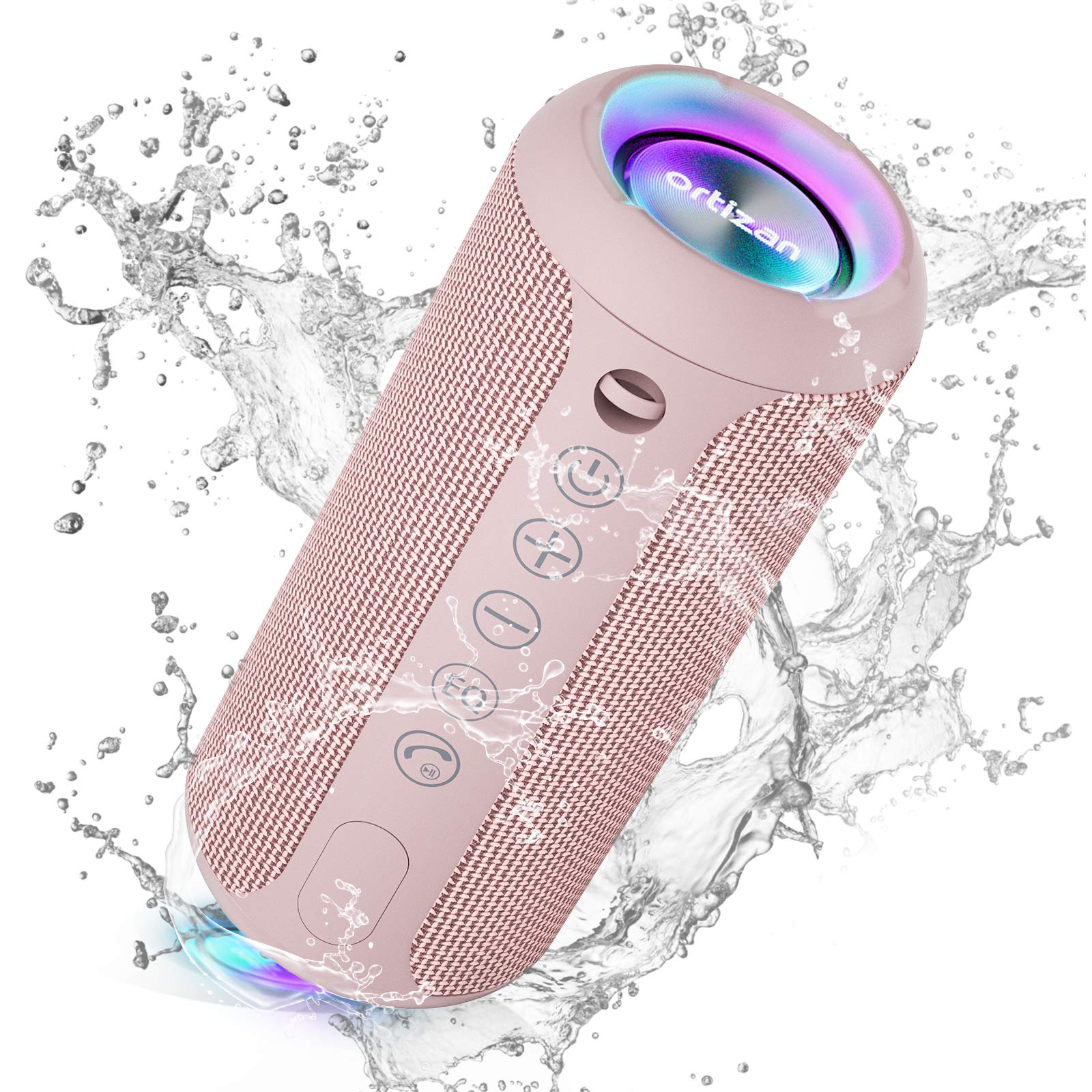 

Ortizan Bluetooth Waterproof IPX7 Wireless Bath LED Light 30 Hours of Continuous 24W Deep Portable Stereo by Pairing 2 Supports TF USB Charging