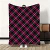 Jirai Kei Plaid Throw Soft Flannel Blanket Warm Knee Skin-Friendly Throw For Sofa Office Bed Traveling Winter Oversize