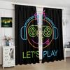 Cartoon Game Switch Controller Window Curtains Blinds For Living Room Kid's Bedroom Bathroom Kicthen Office Door Home Decor2Pcs