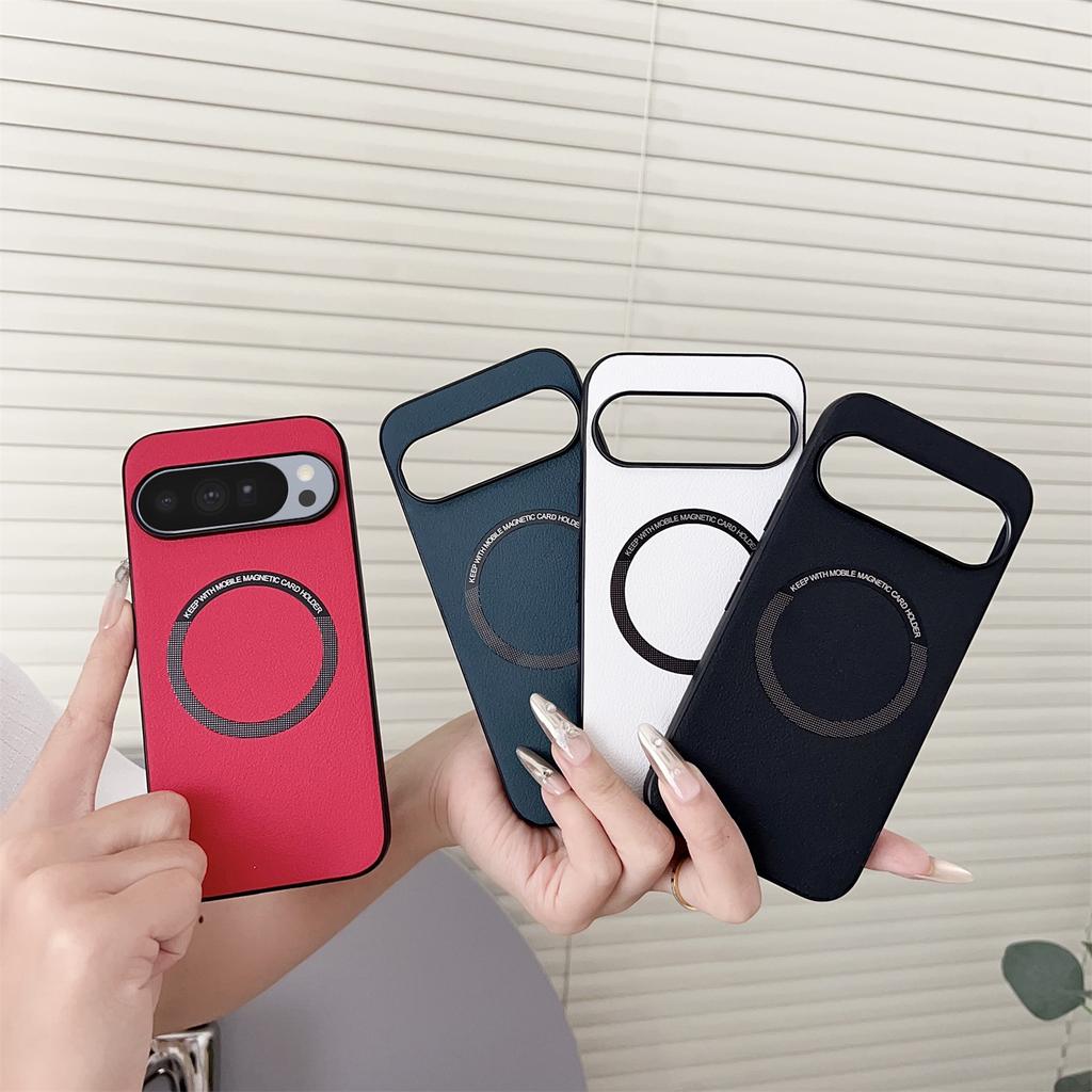 For Google Pixel 10 Pro XL Case Anti-Drop PU Leather+PC Cover Compatible with MagSafe