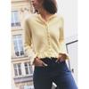 Za2025 Spring New Women's Clothing Single-Breasted Laminated Decoration Long Sleeves Crew Neck Casual Knitting Outwear 2756114