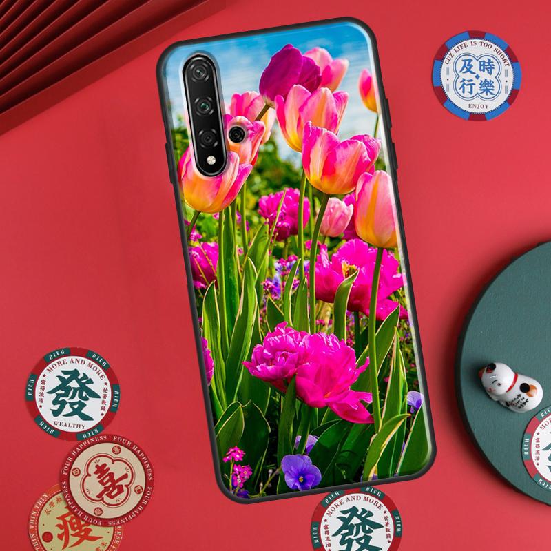Spring Tulips Flower For Huawei P20 P40 P30 Lite P60 Pro Nova 12s 11i 12i 10 9 SE 5T Y91 Y90 Y60 Y70 Y72 Y61 Case