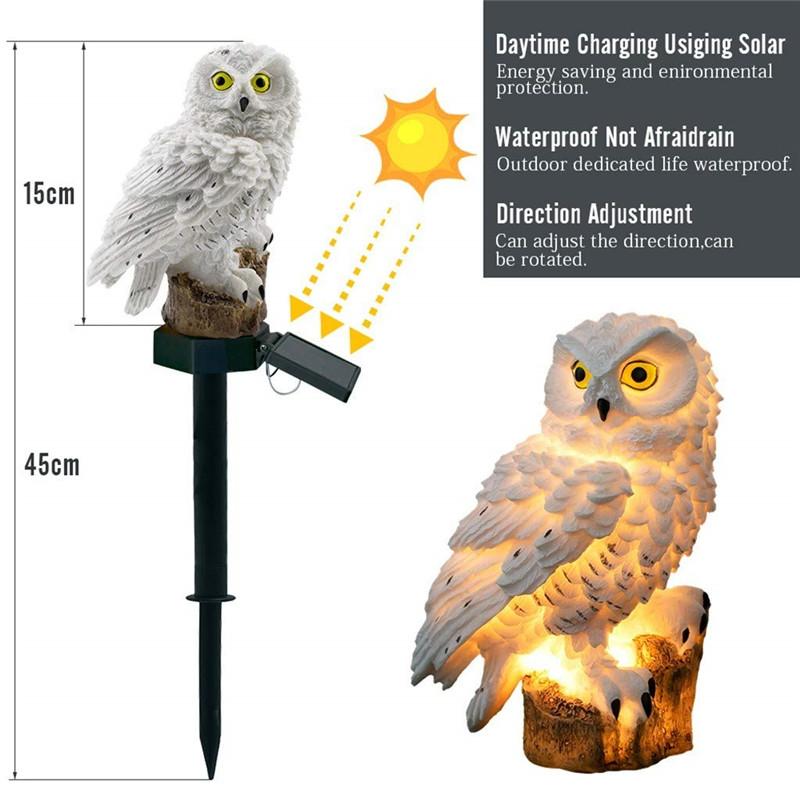 Solar Owl Garden Light LED Animal Lawn Lamp Waterproof Lamp For Outdoor Garden Flower Fence Lawn Decoration Lighting